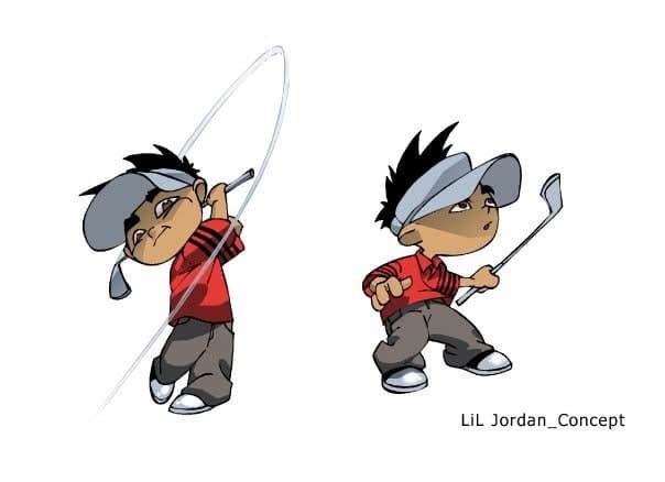 Early concept sketches of the Lil' Jordan character